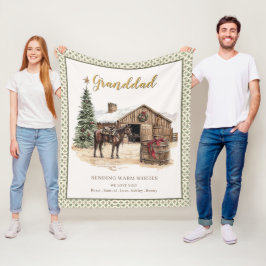 Vintage-Pferdestall-Weihnachten-Opa-gemütliche Dec Fleecedecke