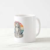 Vintage-Pferdevater-Sonnenuntergangs-Stichvektor-D Kaffeetasse (VorderseiteRechts)
