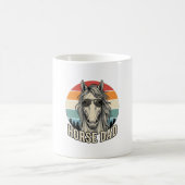 Vintage-Pferdevater-Sonnenuntergangs-Stichvektor-D Kaffeetasse (Mittel)