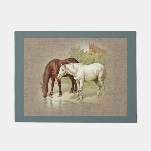 Vintage Pferdezucht und Heimtiere Fußmatte (Vorderseite)
