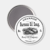 Vintage Pferdezuchtseife Weiß Magnet (Vorderseite/Rückseite)