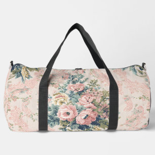 Vintage-Pfingstrose- und Paisley-Chintz Duffle Bag