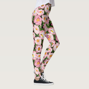 Vintage-Pfingstrosen-Blumen-Leggings Leggings