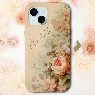 Vintage-Pfirsich-Blumen-Landhaus-Stil individuell Case-Mate iPhone Hülle