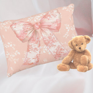 Vintage Pfirsich-Blumen-Toile-Schleifen Dekokissen
