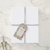 Vintage-Pfirsich-Blumenmuster Geschenkanhänger (Mit Garn)