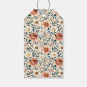 Vintage-Pfirsich-Blumenmuster Geschenkanhänger (Rückseite)