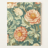Vintage-Pfirsich-Blumenmuster-William-Morris-Monog Planer (Rückseite)