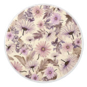 Vintage Pfirsich und Lavendel Keramikknauf (Vorderseite)