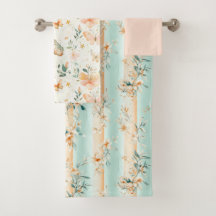 Vintage-Pfirsich- und Minz-Schmetterling-Aquarell