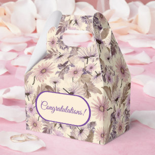 Vintage-Pfirsich- und rosa Wildblumen  Geschenkschachtel