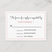 Vintage Pfirsichblütenrosa Blumenzange RSVP Begleitkarte (Rückseite)