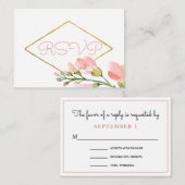 Vintage Pfirsichblütenrosa Blumenzange RSVP Begleitkarte (Vorne/Hinten)