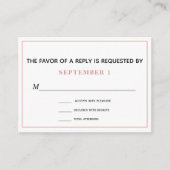 Vintage Pfirsichblütenrosa Blumenzange RSVP Begleitkarte (Vorderseite)