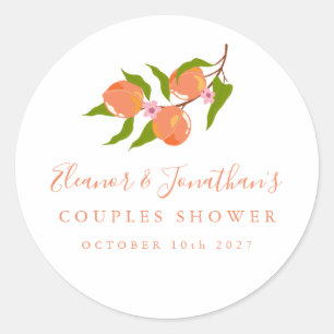 Vintage Pfirsichdusche Boho Paare Dusche Runder Aufkleber