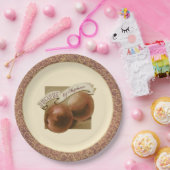 Vintage Pfirsiche Elegante Rezepte Retro Pappteller (Party)