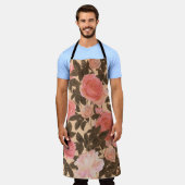 Vintage pfirsichfarbene Rose Wasserfarbmuster. Schürze (Getragen)
