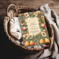 Vintage Pfirsichgarten Botanische Babyparty