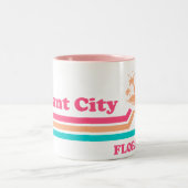 Vintage Pflanze Florida Zweifarbige Tasse (Mittel)