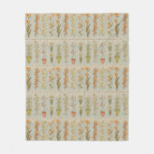 Vintage Pflanze Illustrationen Rustikal Fleecedecke (Vorderseite)