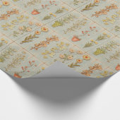 Vintage Pflanze Illustrationen Rustikal Geschenkpapier (Ecke)