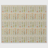 Vintage Pflanze Illustrationen Rustikal Geschenkpapier (Flach)