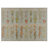 Vintage Pflanze Illustrationen Rustikal Schneidebrett (Vorderseite)