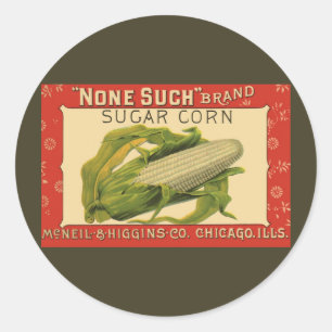 Vintage Pflanzenkennzeichen, kein Zuckermais Runder Aufkleber