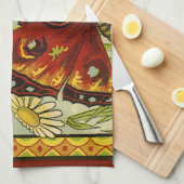 Vintage Pflanzenkennzeichen Kunst, Schmetterlingsm Geschirrtuch (Viertel Falte)