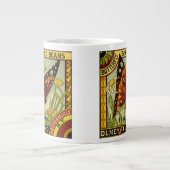 Vintage Pflanzenkennzeichen Kunst, Schmetterlingsm Jumbo-Tasse (Vorderseite)