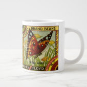 Vintage Pflanzenkennzeichen Kunst, Schmetterlingsm Jumbo-Tasse (Rechts)