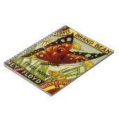 Vintage Pflanzenkennzeichen Kunst, Schmetterlingsm Notizblock (Linke Seite)