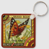 Vintage Pflanzenkennzeichen Kunst, Schmetterlingsm Schlüsselanhänger (Rückseite)