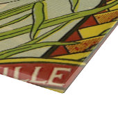 Vintage Pflanzenkennzeichen Kunst, Schmetterlingsm Schneidebrett (Ecke)