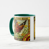 Vintage Pflanzenkennzeichen Kunst, Schmetterlingsm Tasse (Vorderseite Links)