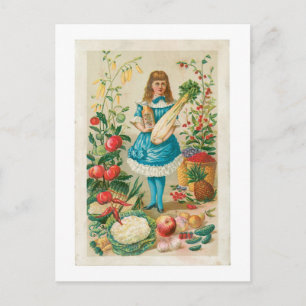 Vintage pflanzliche Lebensmittel und Kunst Postkarte