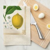 Vintage pflanzliche Pflanze Lemon Geschirrtuch (Viertel Falte)