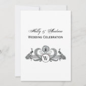 Vintage Pflaster mit Monogramm Einladung (Vorderseite)