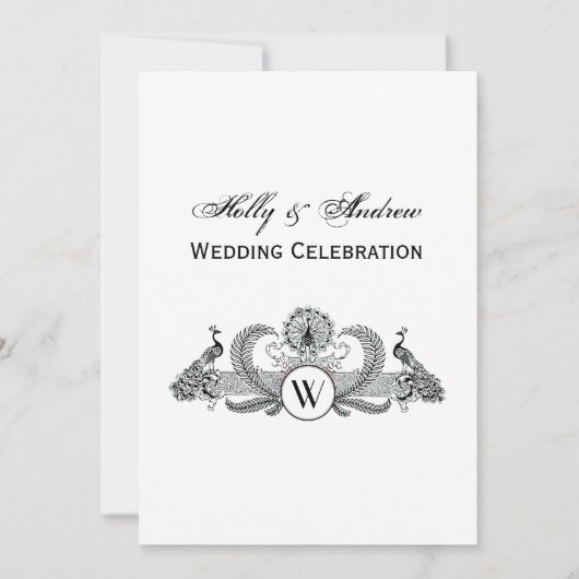 Vintage Pflaster mit Monogramm Einladung (Vorderseite)