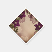 Vintage Pflaume Clematis Serviette (Ecke)