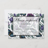 Vintage Pflaume lila Magenta Blütenschmetterling U RSVP Karte (Vorderseite)