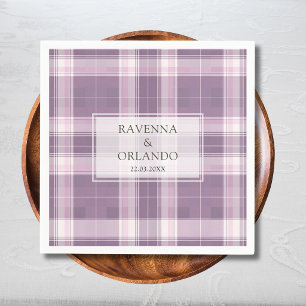 Vintage-Pflaume-Purple-Kariert-Landhochzeit Serviette