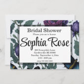 Vintage Pflaumen lila Magenta-Blütenschmetterlinge Einladung (Vorderseite)