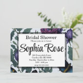 Vintage Pflaumen lila Magenta-Blütenschmetterlinge Einladung (Stehend Vorderseite)