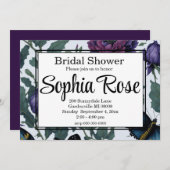 Vintage Pflaumen lila Magenta-Blütenschmetterlinge Einladung (Vorne/Hinten)