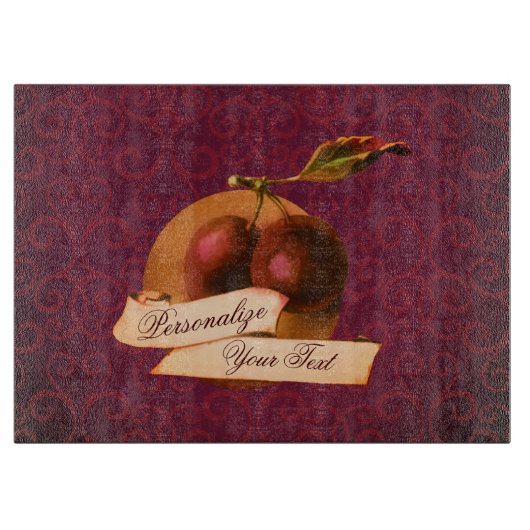 Vintage Pflaumen Retro Frucht Alte Schule Schneidebrett (Vorderseite)