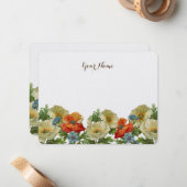 Vintage Pflaumen und Blumen bearbeite Notizkarte Mitteilungskarte (Vorderseite/Rückseite Beispiel)