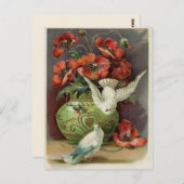 Vintage Pflaumen und Vögel Postkarte (Vorne/Hinten)