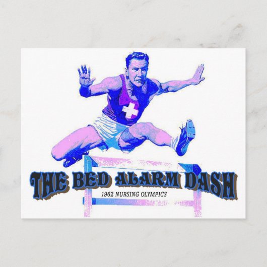 Vintage Pflege des Bed Alarm Dash Postkarte (Vorderseite)