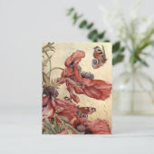 Vintage Pflücke und Schmetterlinge Postkarte (Stehend Vorderseite)